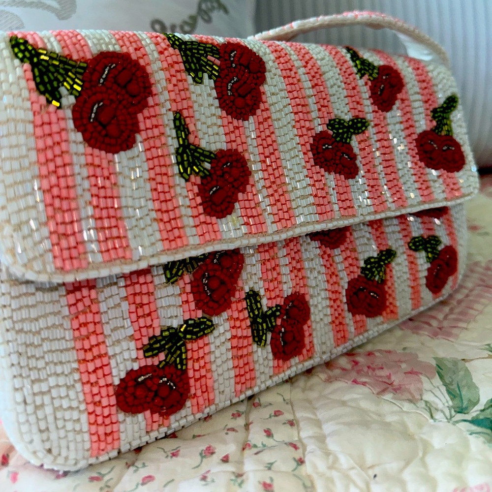 Viral beaded cherry bag. NWT.